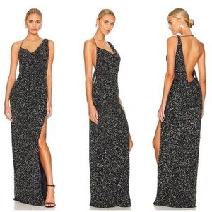 Retrofete Celine Dress in Gunmetal Black Size S